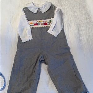 Zoo smocked longall with matching shirt